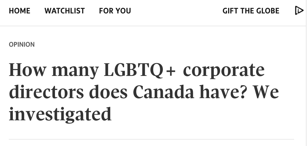 Screen shot of headline of op ed in the Globe and Mail