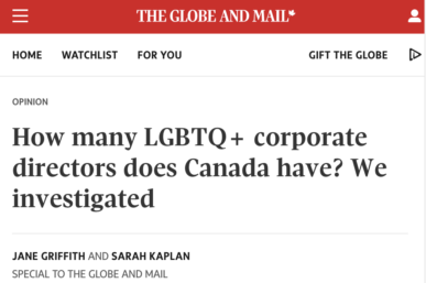 Screen shot of headline of op ed in the Globe and Mail