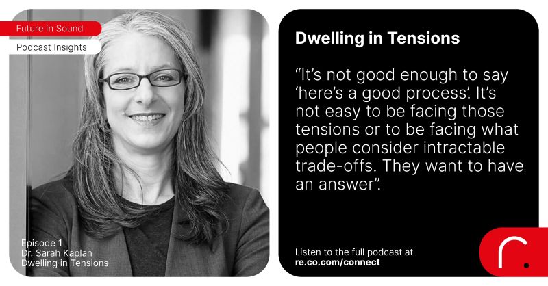 photo of sarah kaplan with quote from the podcast discussion on the right